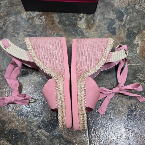 Vince camuto Bendsen pretty pink braided wedges women's size 11 - Picture 7 of 14